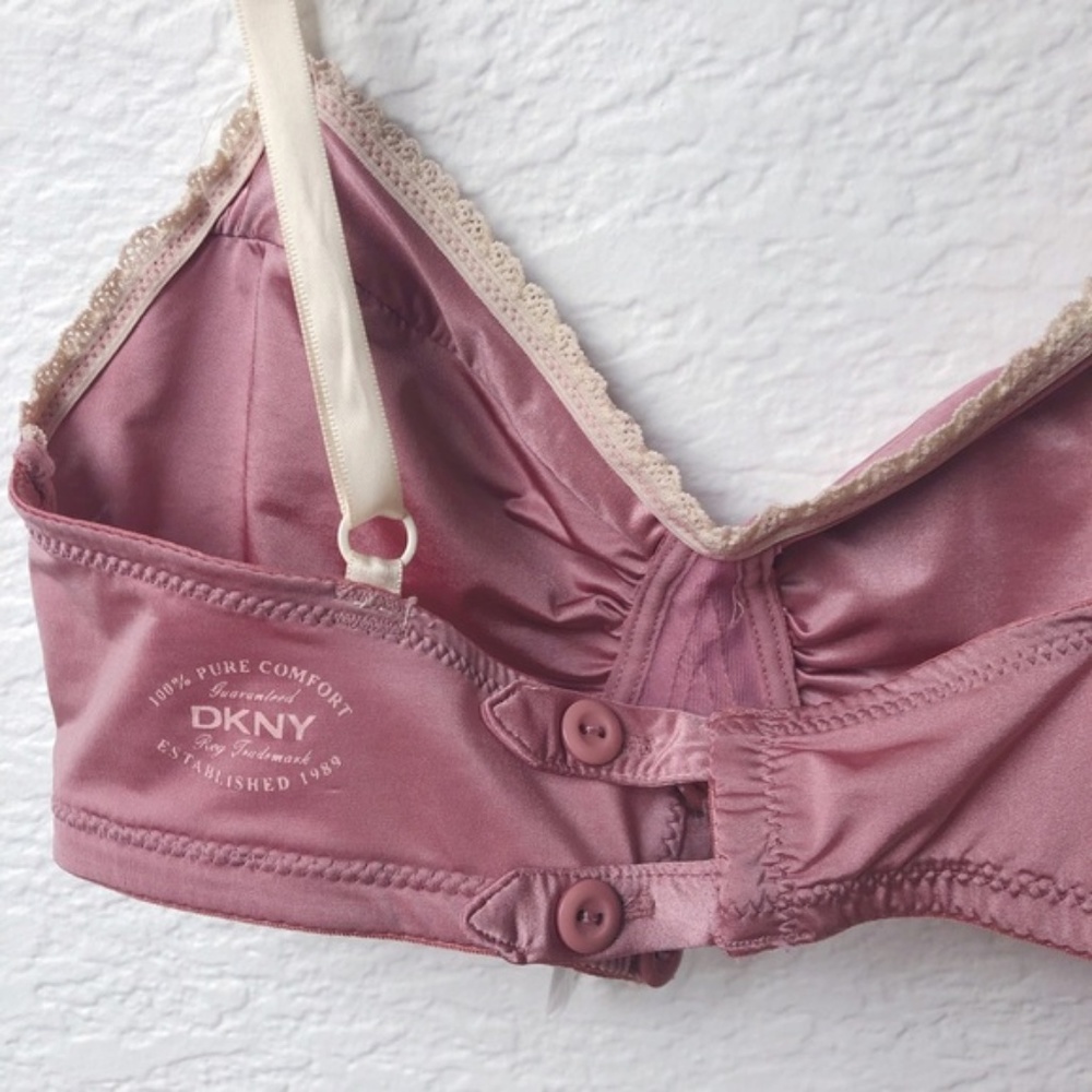 DKNY intimate bra bralette 32 A 32A pink silky - Picture 6 of 7